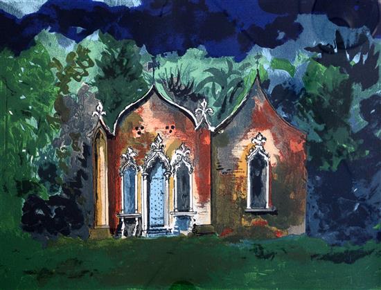 § John Piper (1903-1992) The Red House, Painswick 19.25 x 24.5in.